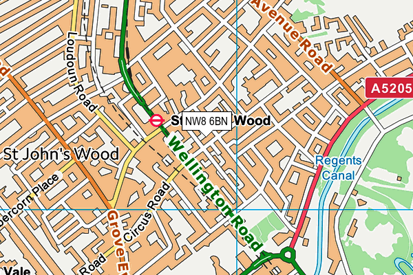 NW8 6BN map - OS VectorMap District (Ordnance Survey) NW8 6BN map - OS VectorMap District (Ordnance Survey)