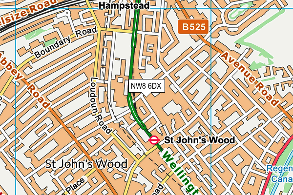NW8 6DX map - OS VectorMap District (Ordnance Survey) NW8 6DX map - OS VectorMap District (Ordnance Survey)