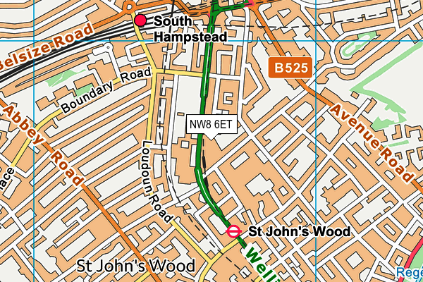 NW8 6ET map - OS VectorMap District (Ordnance Survey) NW8 6ET map - OS VectorMap District (Ordnance Survey)