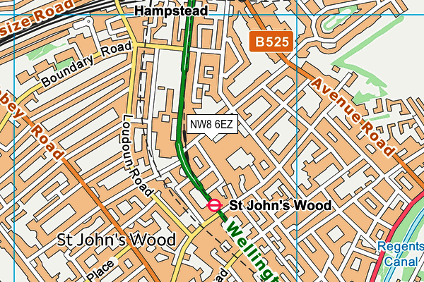 NW8 6EZ map - OS VectorMap District (Ordnance Survey)