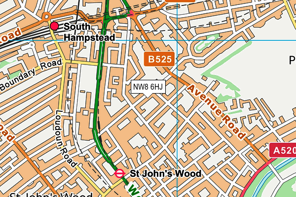 NW8 6HJ map - OS VectorMap District (Ordnance Survey)