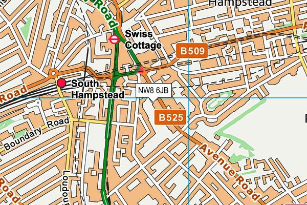 NW8 6JB map - OS VectorMap District (Ordnance Survey)
