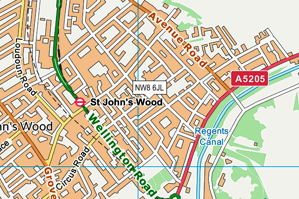 NW8 6JL map - OS VectorMap District (Ordnance Survey) NW8 6JL map - OS VectorMap District (Ordnance Survey)