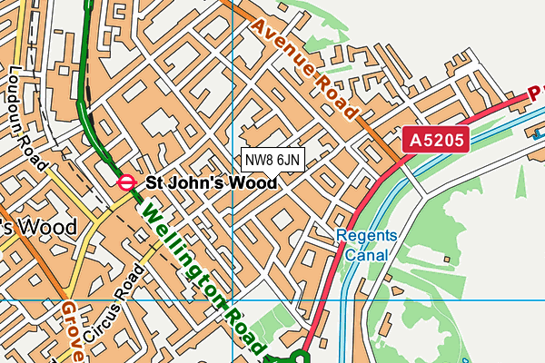 NW8 6JN map - OS VectorMap District (Ordnance Survey) NW8 6JN map - OS VectorMap District (Ordnance Survey)
