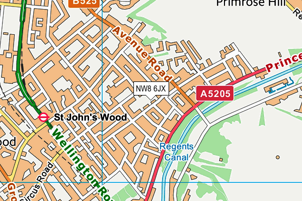 NW8 6JX map - OS VectorMap District (Ordnance Survey)