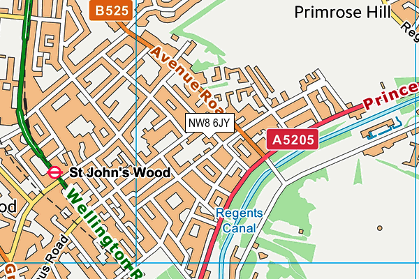 NW8 6JY map - OS VectorMap District (Ordnance Survey)