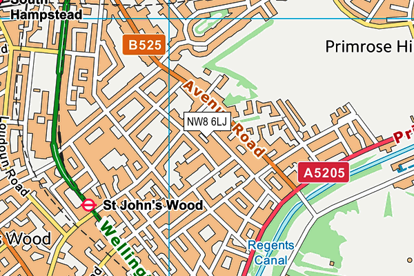 NW8 6LJ map - OS VectorMap District (Ordnance Survey)