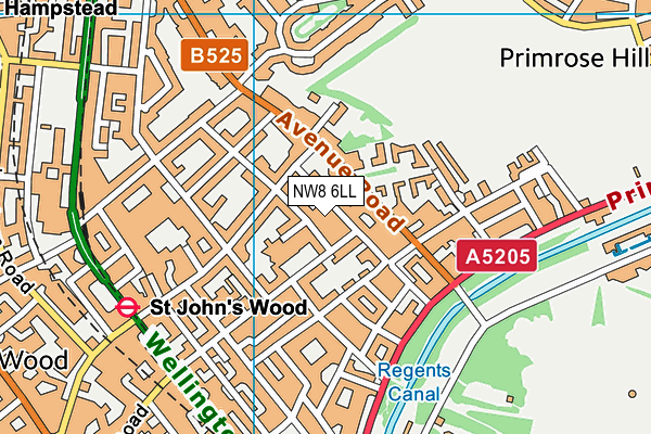 NW8 6LL map - OS VectorMap District (Ordnance Survey) NW8 6LL map - OS VectorMap District (Ordnance Survey)