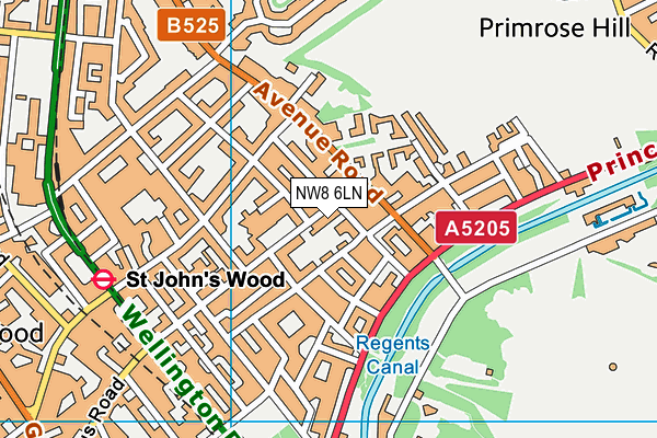 NW8 6LN map - OS VectorMap District (Ordnance Survey)