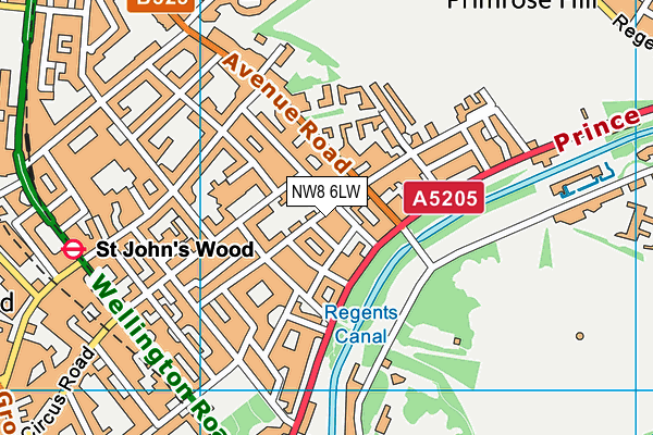 NW8 6LW map - OS VectorMap District (Ordnance Survey) NW8 6LW map - OS VectorMap District (Ordnance Survey)