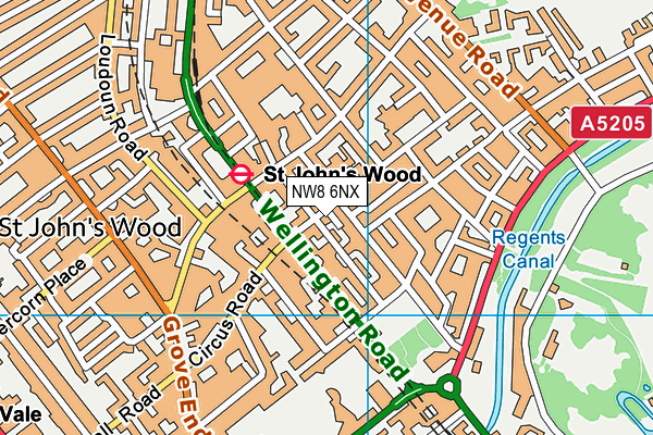 NW8 6NX map - OS VectorMap District (Ordnance Survey) NW8 6NX map - OS VectorMap District (Ordnance Survey)