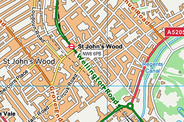 NW8 6PB map - OS VectorMap District (Ordnance Survey) NW8 6PB map - OS VectorMap District (Ordnance Survey)