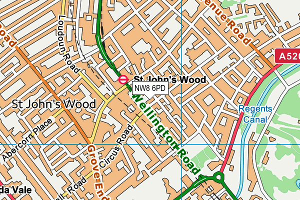 NW8 6PD map - OS VectorMap District (Ordnance Survey) NW8 6PD map - OS VectorMap District (Ordnance Survey)