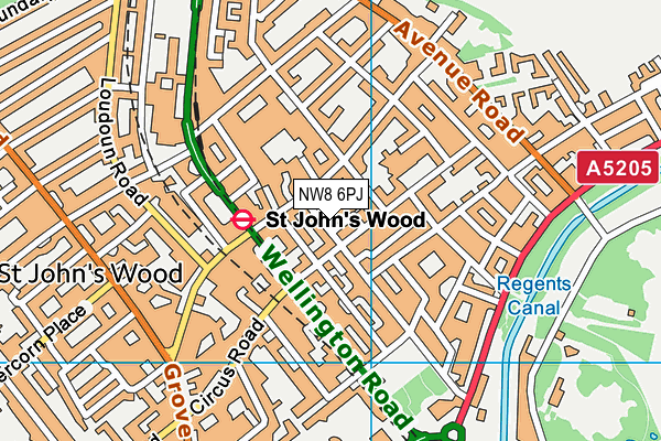 NW8 6PJ map - OS VectorMap District (Ordnance Survey) NW8 6PJ map - OS VectorMap District (Ordnance Survey)