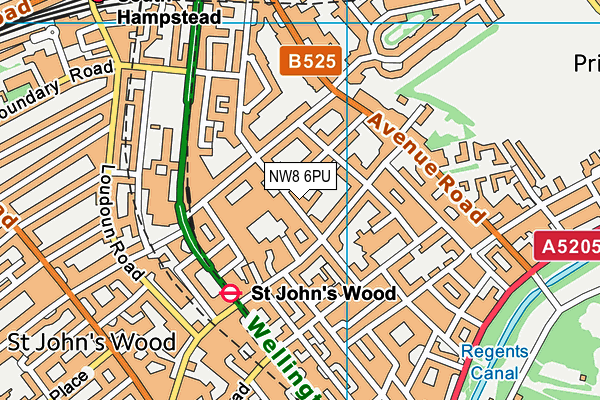 NW8 6PU map - OS VectorMap District (Ordnance Survey) NW8 6PU map - OS VectorMap District (Ordnance Survey)