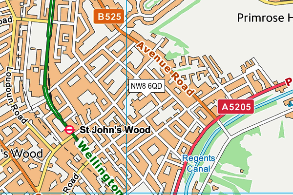 NW8 6QD map - OS VectorMap District (Ordnance Survey)