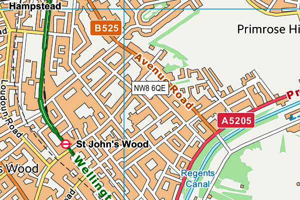 NW8 6QE map - OS VectorMap District (Ordnance Survey)