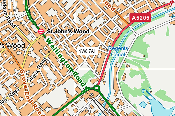 NW8 7AH map - OS VectorMap District (Ordnance Survey)