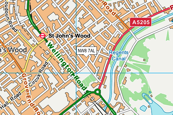 NW8 7AL map - OS VectorMap District (Ordnance Survey)