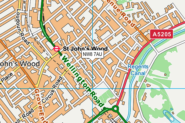 NW8 7AU map - OS VectorMap District (Ordnance Survey)