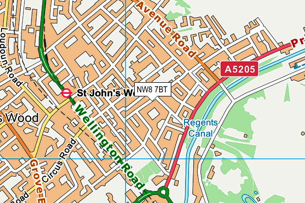 NW8 7BT map - OS VectorMap District (Ordnance Survey) NW8 7BT map - OS VectorMap District (Ordnance Survey)