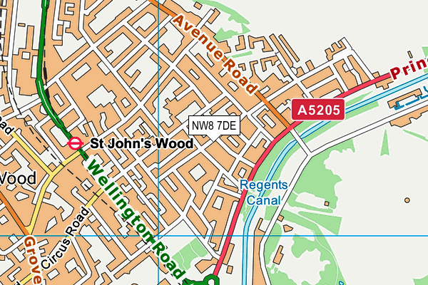 NW8 7DE map - OS VectorMap District (Ordnance Survey) NW8 7DE map - OS VectorMap District (Ordnance Survey)