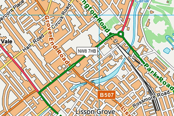 NW8 7HB map - OS VectorMap District (Ordnance Survey)