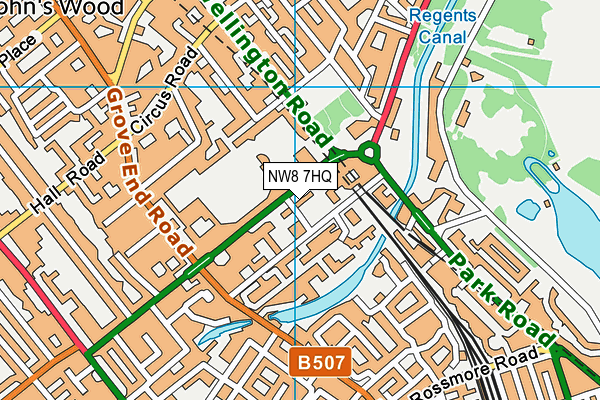 NW8 7HQ map - OS VectorMap District (Ordnance Survey) NW8 7HQ map - OS VectorMap District (Ordnance Survey)