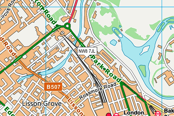 NW8 7JL map - OS VectorMap District (Ordnance Survey) NW8 7JL map - OS VectorMap District (Ordnance Survey)