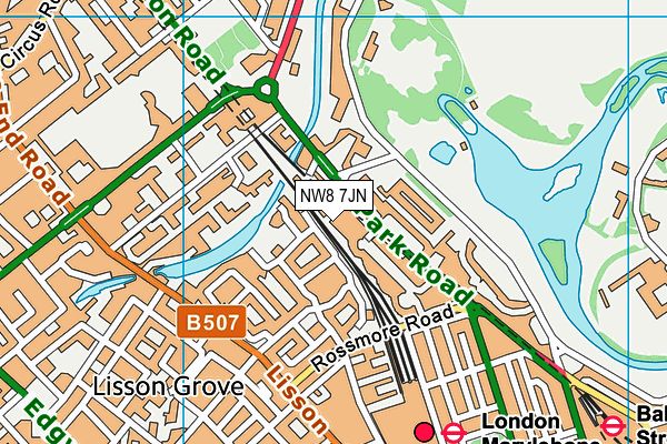NW8 7JN map - OS VectorMap District (Ordnance Survey) NW8 7JN map - OS VectorMap District (Ordnance Survey)