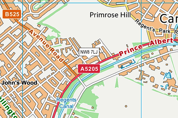 NW8 7LJ map - OS VectorMap District (Ordnance Survey) NW8 7LJ map - OS VectorMap District (Ordnance Survey)