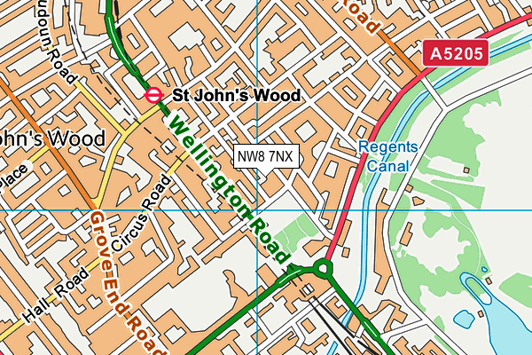 NW8 7NX map - OS VectorMap District (Ordnance Survey) NW8 7NX map - OS VectorMap District (Ordnance Survey)