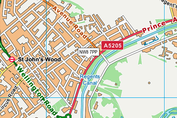 NW8 7PP map - OS VectorMap District (Ordnance Survey) NW8 7PP map - OS VectorMap District (Ordnance Survey)