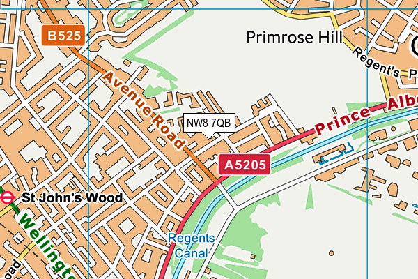 NW8 7QB map - OS VectorMap District (Ordnance Survey) NW8 7QB map - OS VectorMap District (Ordnance Survey)