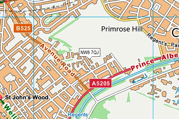 NW8 7QJ map - OS VectorMap District (Ordnance Survey) NW8 7QJ map - OS VectorMap District (Ordnance Survey)