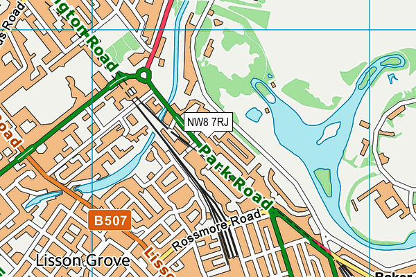 NW8 7RJ map - OS VectorMap District (Ordnance Survey) NW8 7RJ map - OS VectorMap District (Ordnance Survey)