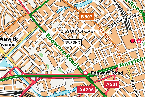 NW8 8HD map - OS VectorMap District (Ordnance Survey)