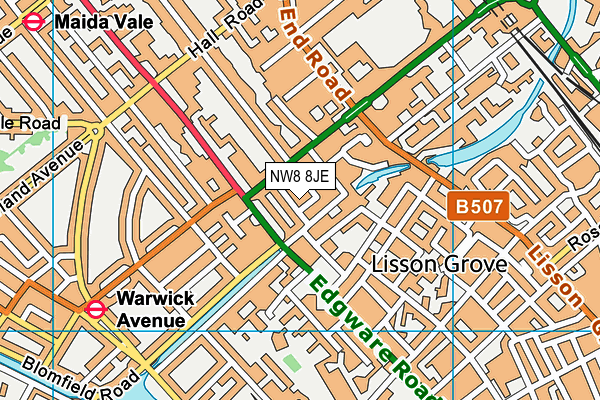 NW8 8JE map - OS VectorMap District (Ordnance Survey) NW8 8JE map - OS VectorMap District (Ordnance Survey)