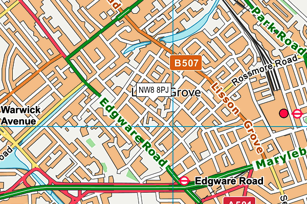 NW8 8PJ map - OS VectorMap District (Ordnance Survey)