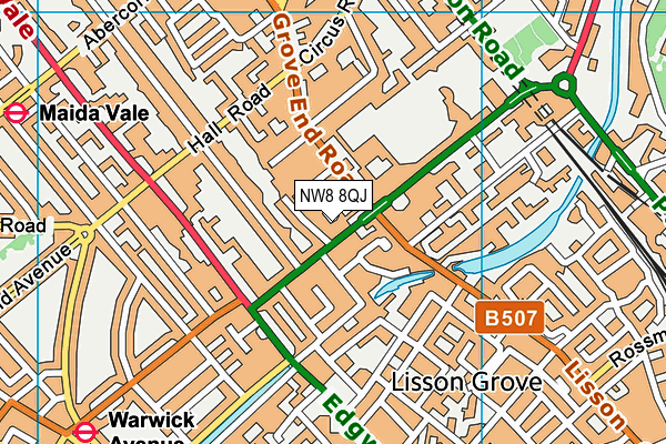 NW8 8QJ map - OS VectorMap District (Ordnance Survey) NW8 8QJ map - OS VectorMap District (Ordnance Survey)