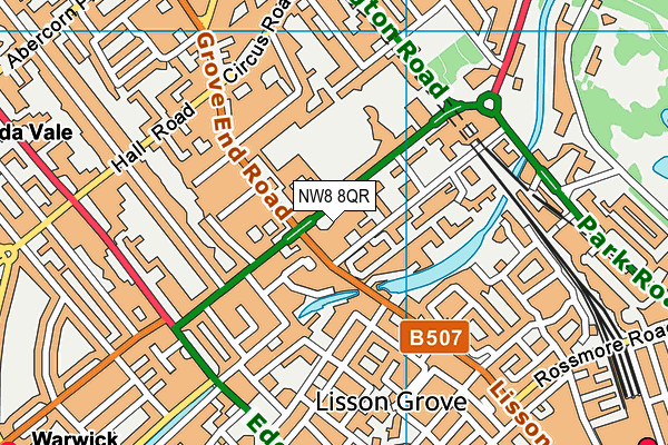 NW8 8QR map - OS VectorMap District (Ordnance Survey) NW8 8QR map - OS VectorMap District (Ordnance Survey)