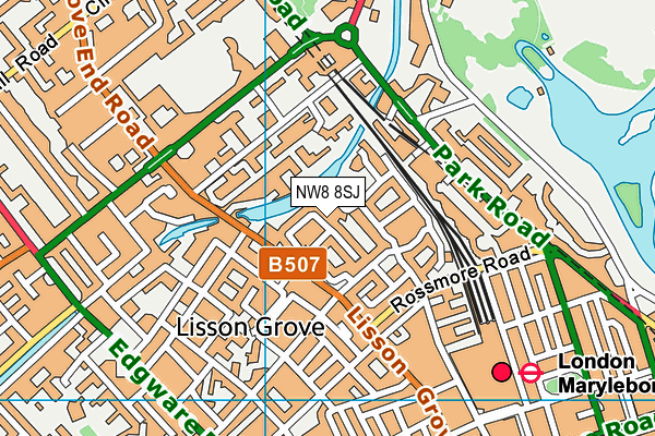 NW8 8SJ map - OS VectorMap District (Ordnance Survey) NW8 8SJ map - OS VectorMap District (Ordnance Survey)