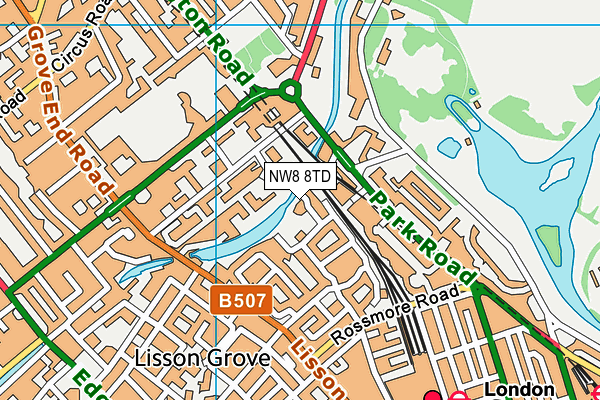 NW8 8TD map - OS VectorMap District (Ordnance Survey) NW8 8TD map - OS VectorMap District (Ordnance Survey)