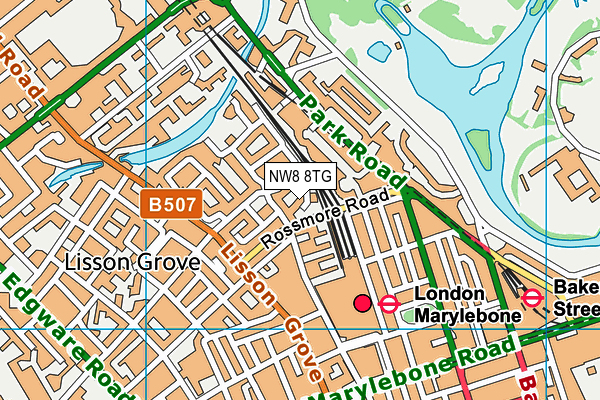 NW8 8TG map - OS VectorMap District (Ordnance Survey) NW8 8TG map - OS VectorMap District (Ordnance Survey)