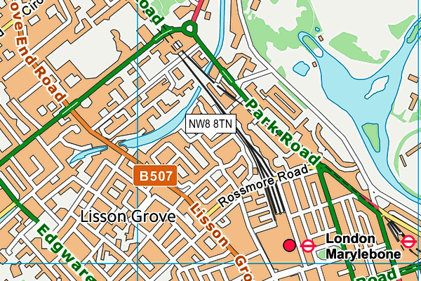 NW8 8TN map - OS VectorMap District (Ordnance Survey) NW8 8TN map - OS VectorMap District (Ordnance Survey)