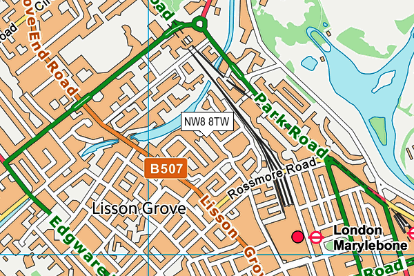 NW8 8TW map - OS VectorMap District (Ordnance Survey) NW8 8TW map - OS VectorMap District (Ordnance Survey)