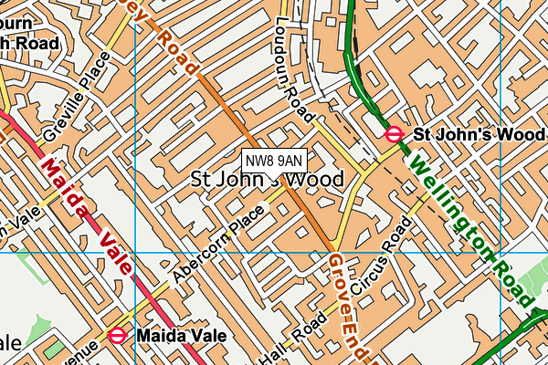 NW8 9AN map - OS VectorMap District (Ordnance Survey)
