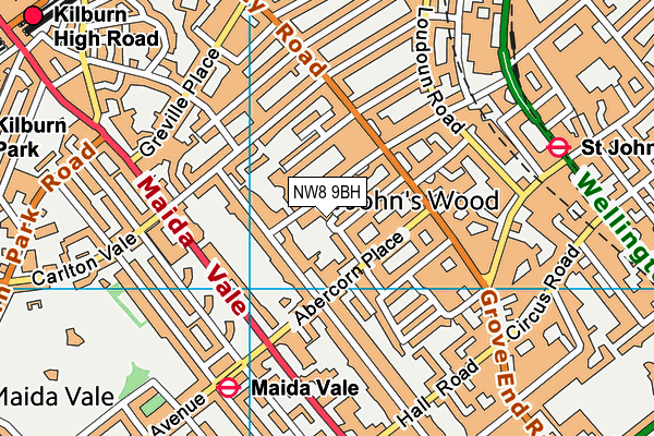 NW8 9BH map - OS VectorMap District (Ordnance Survey)