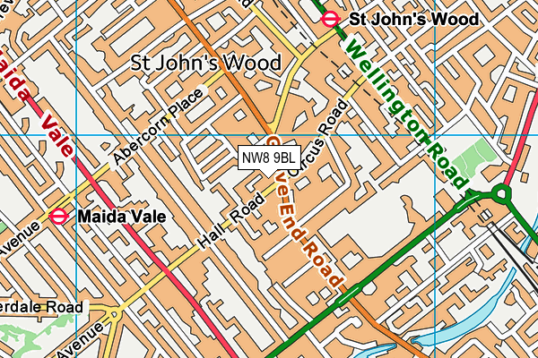 NW8 9BL map - OS VectorMap District (Ordnance Survey)
