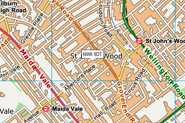 NW8 9DT map - OS VectorMap District (Ordnance Survey) NW8 9DT map - OS VectorMap District (Ordnance Survey)